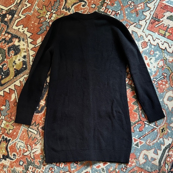 GAP Black Mini Sweater Dress with Gold Buttons - Picture 8 of 8